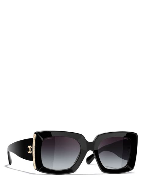 chanel square sunglasses black blue|Chanel retro square sunglasses.